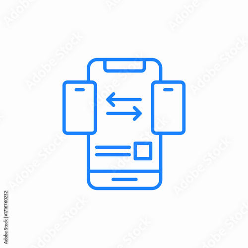 smartphone data exchange and money transfer icon sign vector
