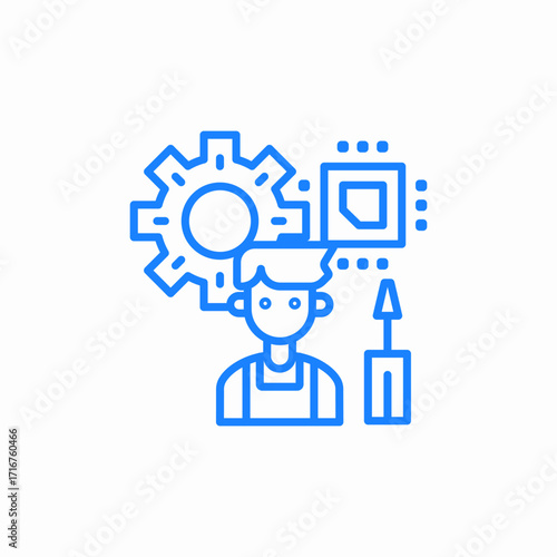technical support and service master icon sign vector