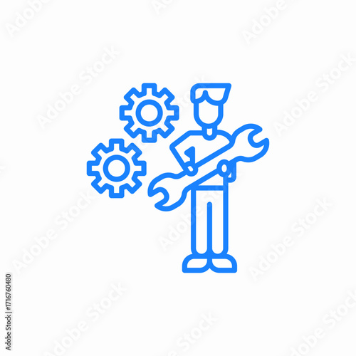 technical support services and master icon sign vector