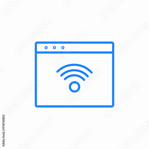 wifi signal display in browser or app icon sign vector