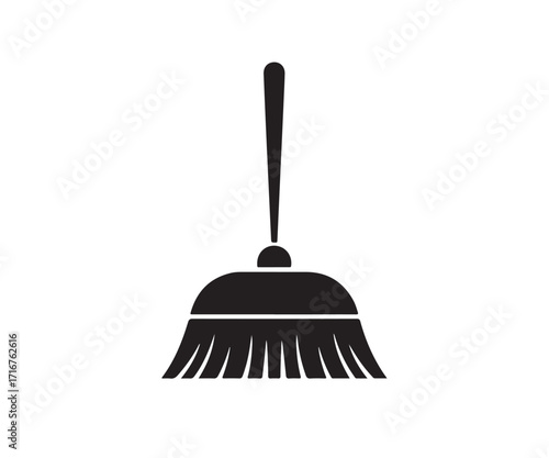 Simple black broomstick silhouette design