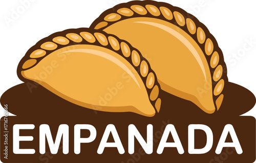 Empanada Logo Design with Savory Pastry Illustration for Food Business