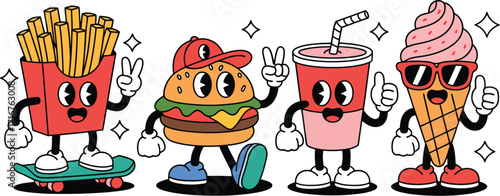 Fun Fast Food Friends A Minimalist Illustration Set