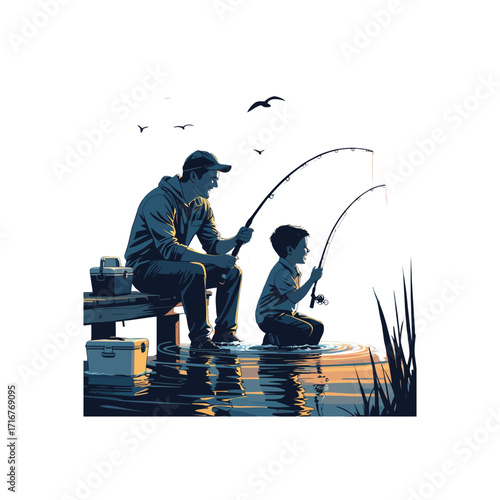 Father Son Fishing Trip at Sunset | Bonding in Nature
