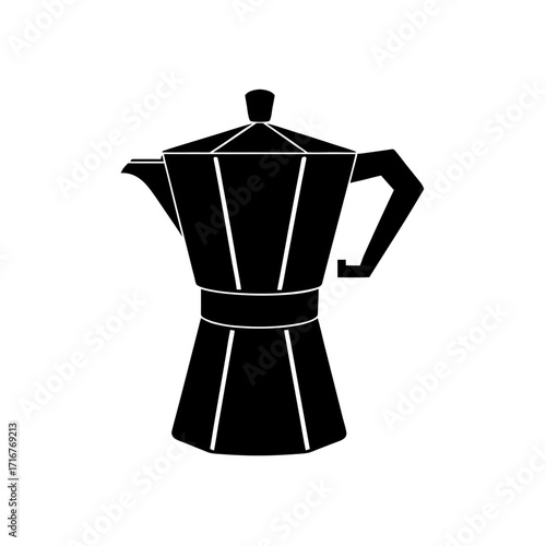Black moka pot illustration art