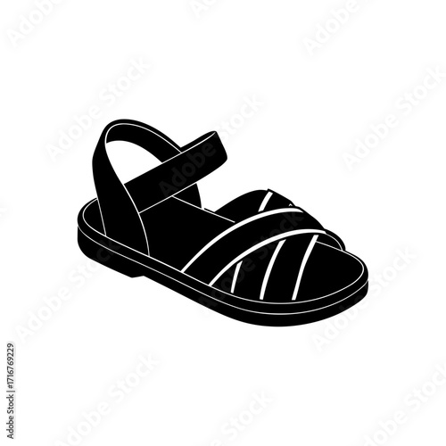 Illustration of a black sandal