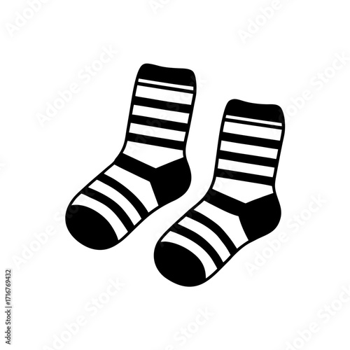 Two striped socks monochrome