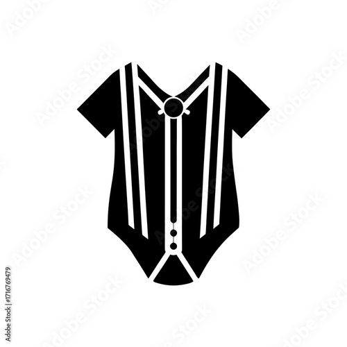 Baby suit with suspender look