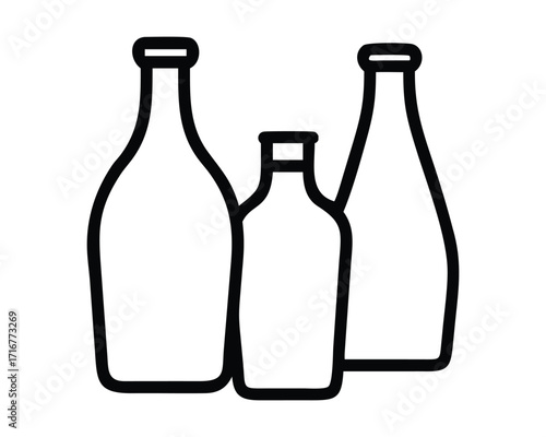 Wine bottle and glass vector illustration on white background