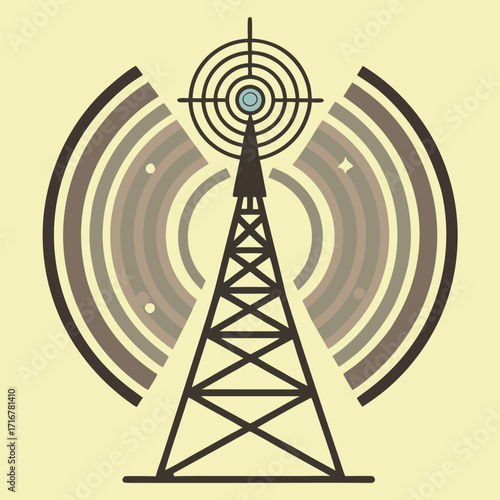 communication tower with radio