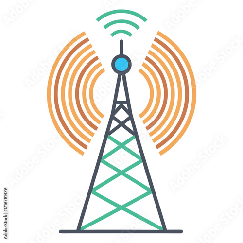communication tower with radio