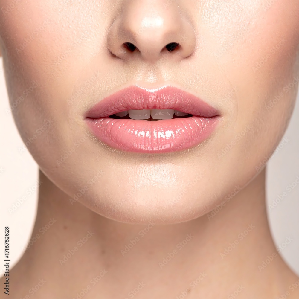 Fototapeta premium Close-up woman's face, lips