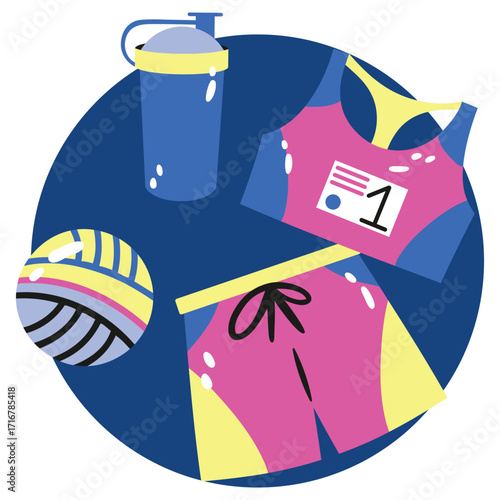 Water Sport Vector Illustration. Flat Minimal Design. Editable Illustration for Web, Mobile, Print