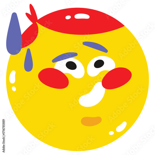Nervous Vector Illustration. Flat Minimal Design. Editable Illustration for Web, Mobile, Print