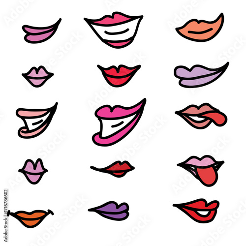set of lips and lipstick