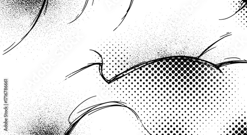 Dynamic manga style halftone pattern creates a textured artistic background ideal for graphic design, posters, and creative projects with bold impact
