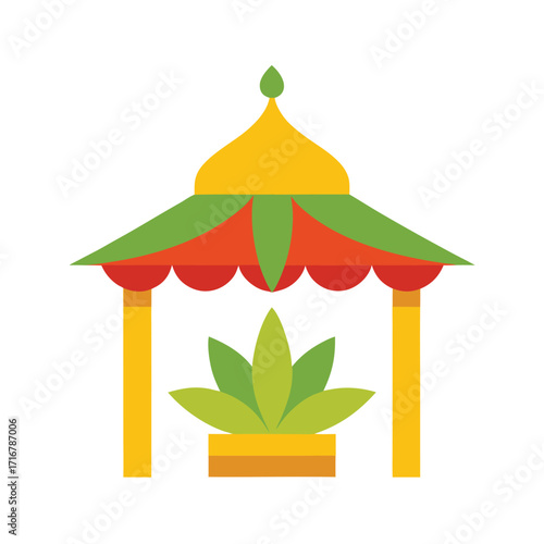 traditional hindu wedding pavilion made with banana trees