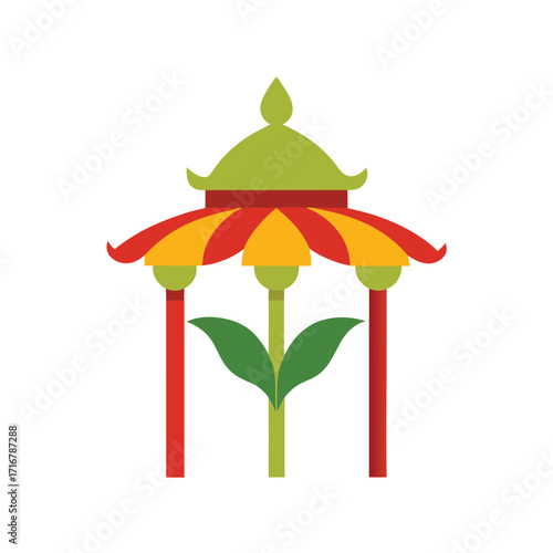 south asian style banana tree sapling mandap pavilion