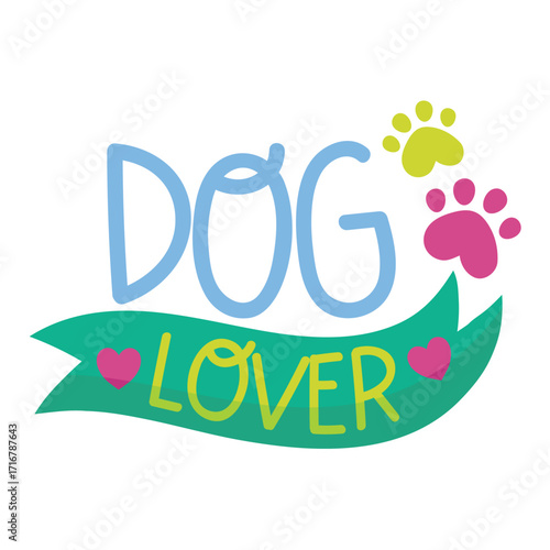 Dog Lover Vector Illustration. Flat Minimal Design. Editable Illustration for Web, Mobile, Print