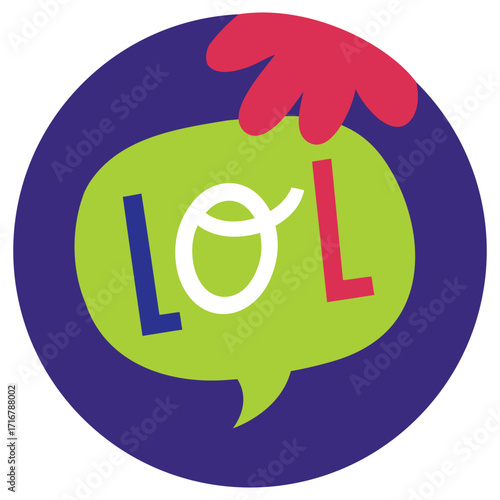 Lol Vector Illustration. Flat Minimal Design. Editable Illustration for Web, Mobile, Print