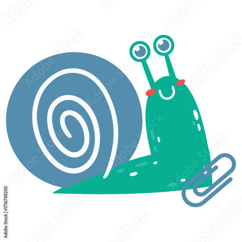 Snail Vector Illustration. Flat Minimal Design. Editable Illustration for Web, Mobile, Print