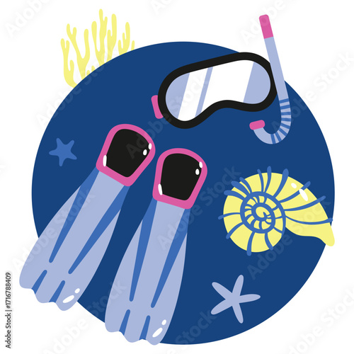 Water Sport Vector Illustration. Flat Minimal Design. Editable Illustration for Web, Mobile, Print