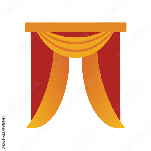 luxury satin curtain mockup with deep folds