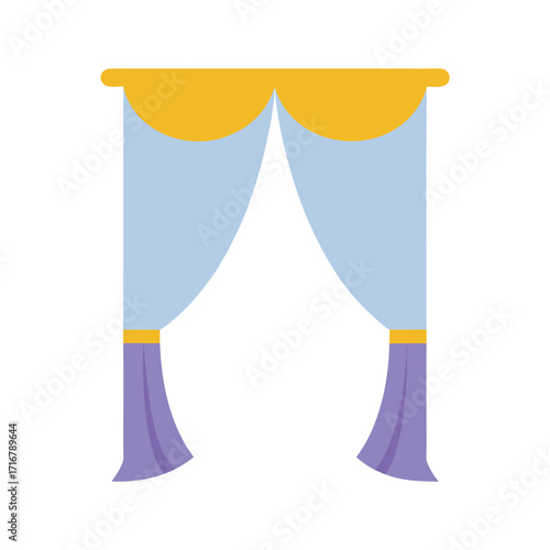 double layer curtain mockup with drapes and sheer