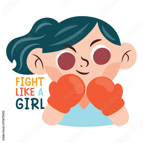 Fighter Vector Illustration. Flat Minimal Design. Editable Illustration for Web, Mobile, Print