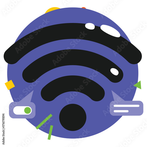 Wifi Vector Illustration. Flat Minimal Design. Editable Illustration for Web, Mobile, Print