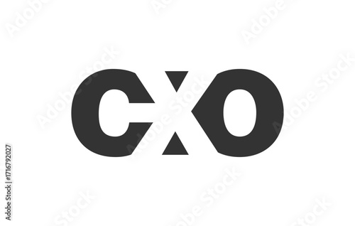 CXO logo design. Initial letter C X O bold font style for tech startups, consulting, corporate branding. Creative company name, headlines typography identity, trendy logotype.