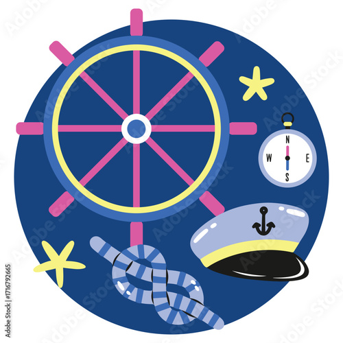 Water Sport Vector Illustration. Flat Minimal Design. Editable Illustration for Web, Mobile, Print