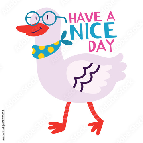 Have A Nice Day Vector Illustration. Flat Minimal Design. Editable Illustration for Web, Mobile, Print