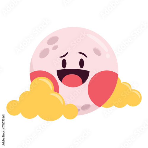 Full Moon Vector Illustration. Flat Minimal Design. Editable Illustration for Web, Mobile, Print