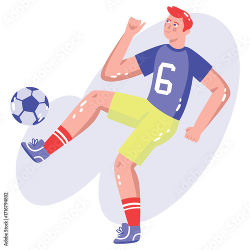 Soccer Vector Illustration. Flat Minimal Design. Editable Illustration for Web, Mobile, Print