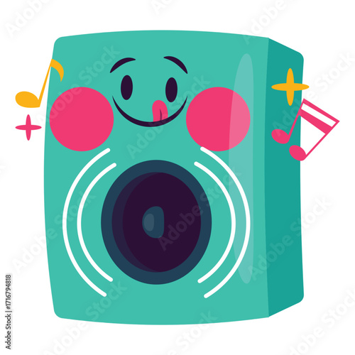 Speaker Vector Illustration. Flat Minimal Design. Editable Illustration for Web, Mobile, Print