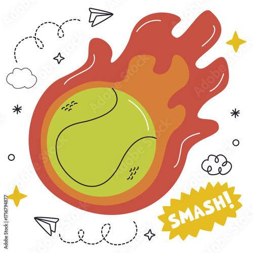 Tennis Vector Illustration. Flat Minimal Design. Editable Illustration for Web, Mobile, Print