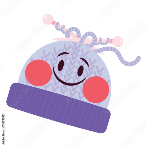 Knitting Vector Illustration. Flat Minimal Design. Editable Illustration for Web, Mobile, Print