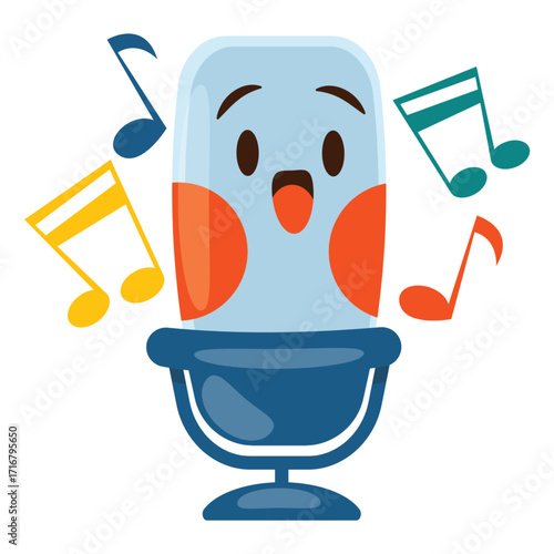 Sing Vector Illustration. Flat Minimal Design. Editable Illustration for Web, Mobile, Print