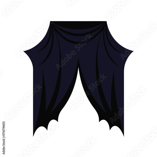 Curtain Mockup with Gothic Dark Velvet Fabric  