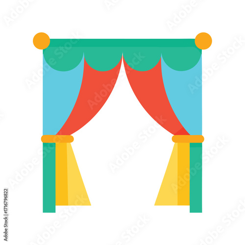 Kids Room Colorful Curtain Mockup Playful Style  