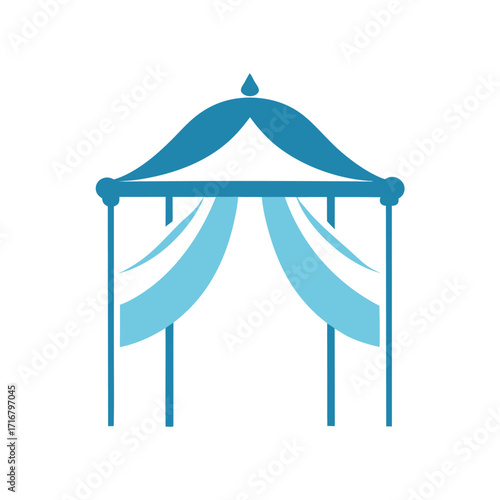 Outdoor Wedding Pavilion with Sheer Drapes  