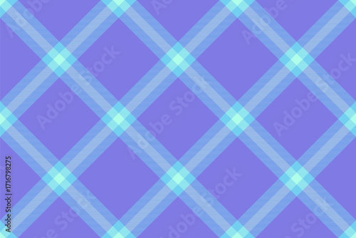 Femininity background textile vector, male fabric tartan texture. Autumn pattern check seamless plaid in indigo and cyan colors.