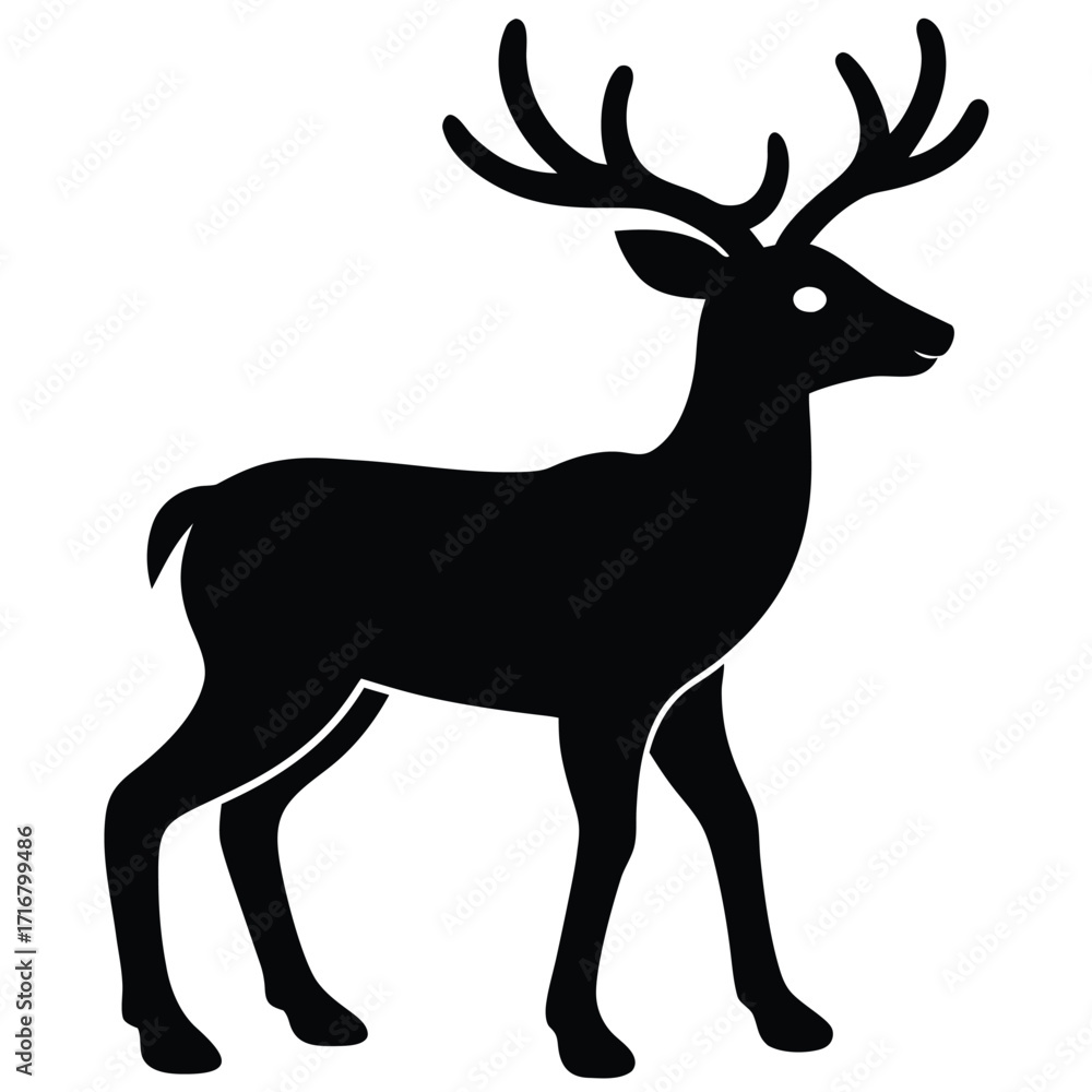 Obraz premium reindeer silhouette vector icon