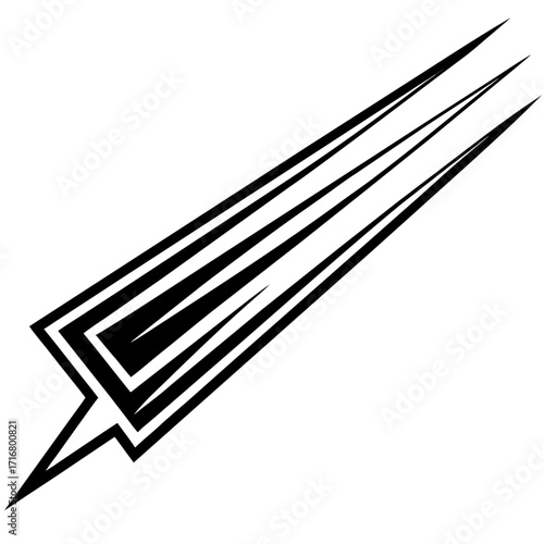 Speed icon with dynamic lines in black and white style  