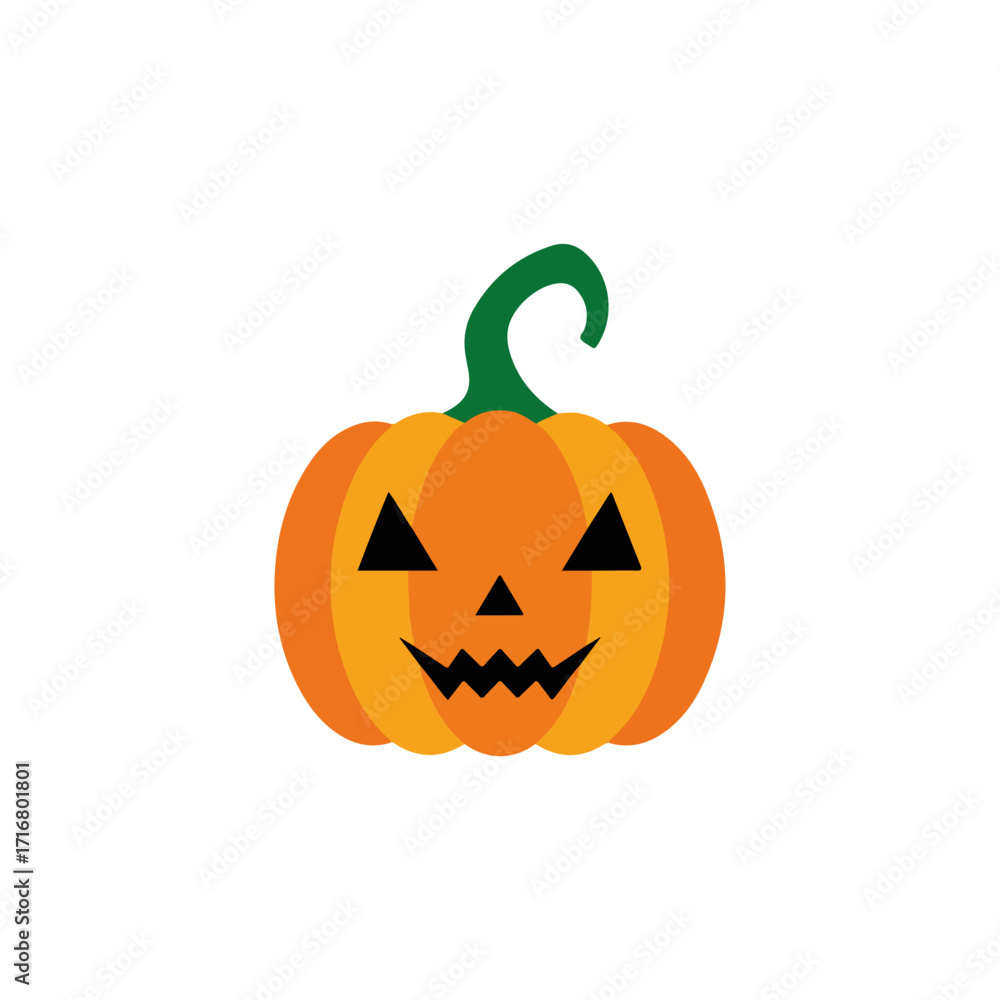 Fototapeta premium Orange pumpkin graphic for autumn, a classic symbol of the season. Halloween pumpkin illustration is perfect for themed decorations, invitations, or party flyers.