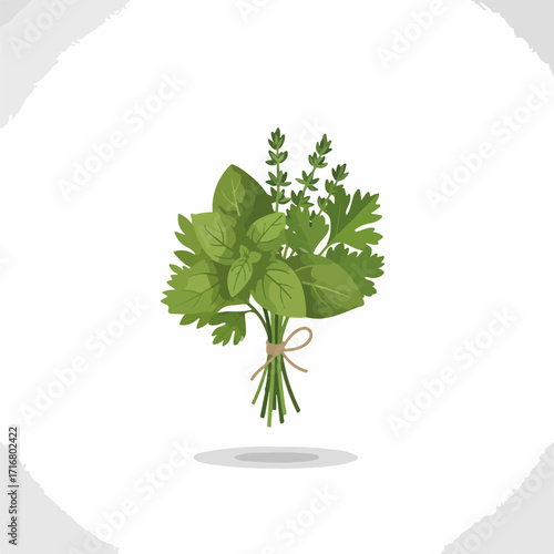 Fresh herb bunch features basil, parsley and thyme, a lovely collection. This herb bunch includes culinary favorites tied together with twine.