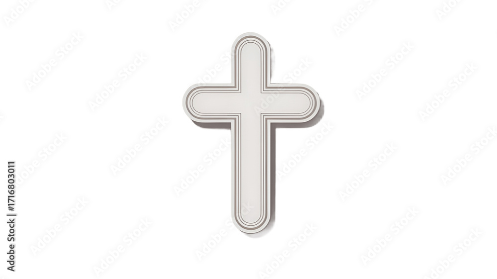 Fototapeta premium Simple elegant cross with a drop shadow.