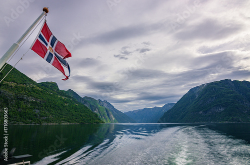 Beautiful views from the cruise along the Geirangerfjord (Norway)
