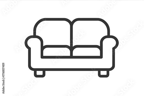 Sofa line icon. Couch symbol for web and app. Home living room furniture. Loveseat pictogram. Minimalist interior design element. Relax, comfort and lounge concept vector.
